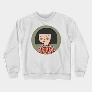 Girl illustration collage Crewneck Sweatshirt